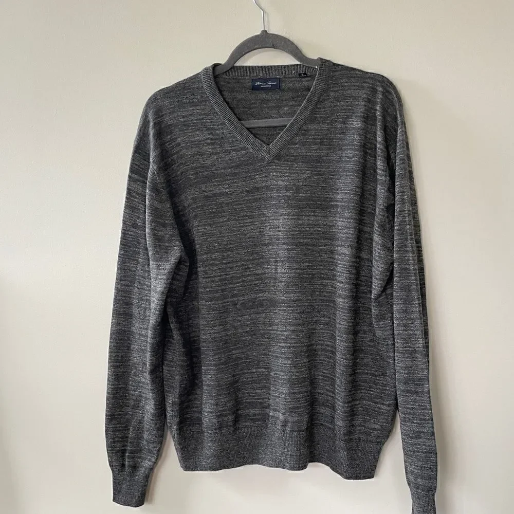 LÍNEA ROSSA SIGNATURE Grey Merino Wool Sweater-L